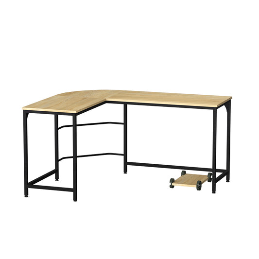Artiss Computer Desk L-Shape CPU Stand Oak 147CM - Cosy Abode