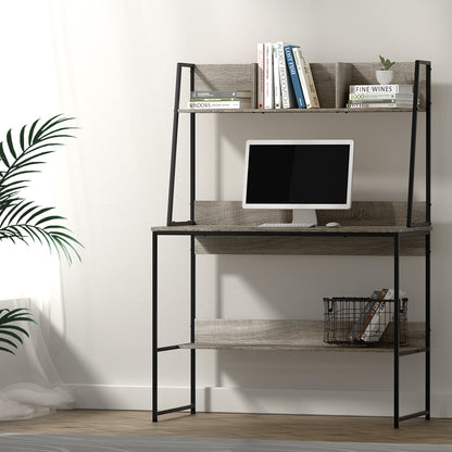 Artiss Laptop Desk & Bookshelf Storage Unit Grey 100CM - Cosy Abode