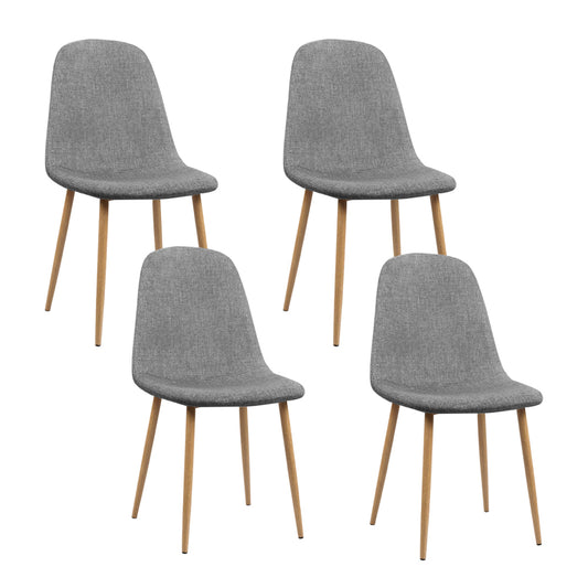 Artiss Dining Chairs Set of 4 Linen Curved Slope Grey - Cosy Abode