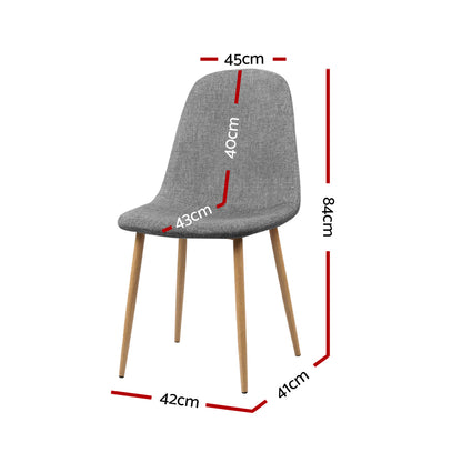 Artiss Dining Chairs Set of 4 Linen Curved Slope Grey - Cosy Abode