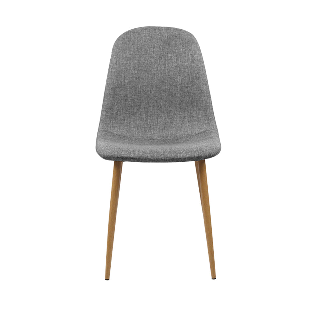 Artiss Dining Chairs Set of 4 Linen Curved Slope Grey - Cosy Abode