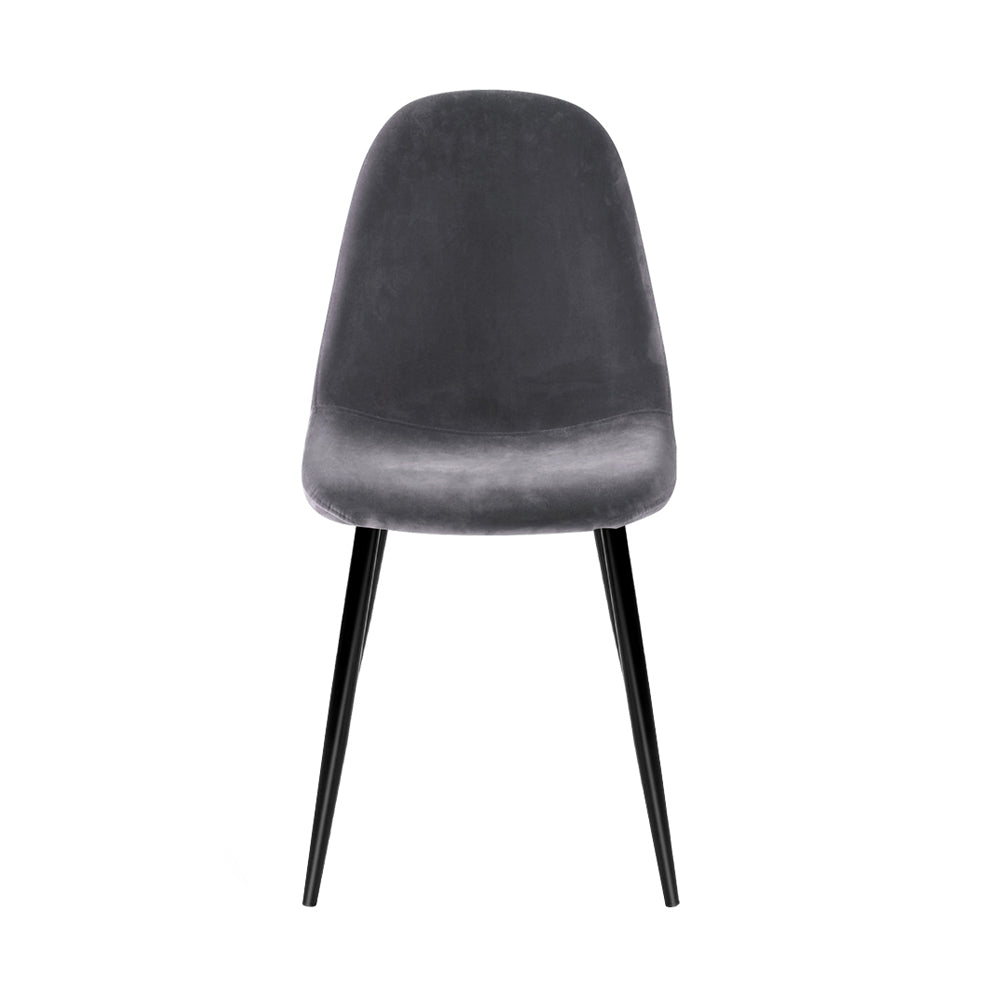 Artiss Dining Chairs Set of 4 Velvet Curved Slope Grey - Cosy Abode
