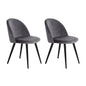 Artiss Dining Chairs Set of 2 Velvet Solid Curved Dark Grey - Cosy Abode
