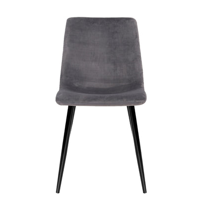 Artiss Dining Chairs Set of 4 Velvet Horizontal Slope Grey - Cosy Abode