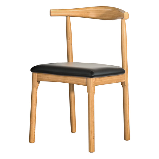 Artiss Dining Chair Rubber Wood Leather Seat Black - Cosy Abode