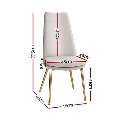 Artiss Dining Chairs Set of 2 Linen Fabric High Back Beige - Cosy Abode