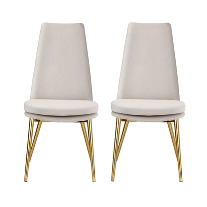Artiss Dining Chairs Set of 2 Linen Fabric High Back Beige - Cosy Abode