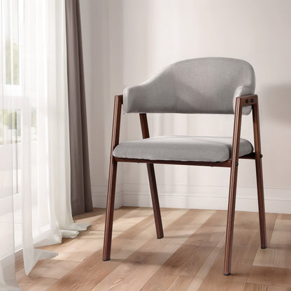 Artiss Dining Chairs Set of 2 Linen Hollow Armchair Grey - Cosy Abode