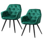 Artiss Dining Chairs Set of 2 Velvet Diamond Tufted Armchair Green - Cosy Abode