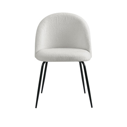 Artiss Dining Chairs Set of 2 Sherpa Boucle White - Cosy Abode