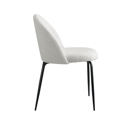 Artiss Dining Chairs Set of 2 Sherpa Boucle White - Cosy Abode