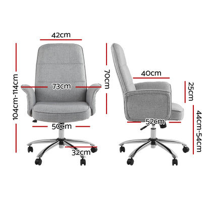 Artiss Fabric Office Chair Computer Chairs Grey - Cosy Abode