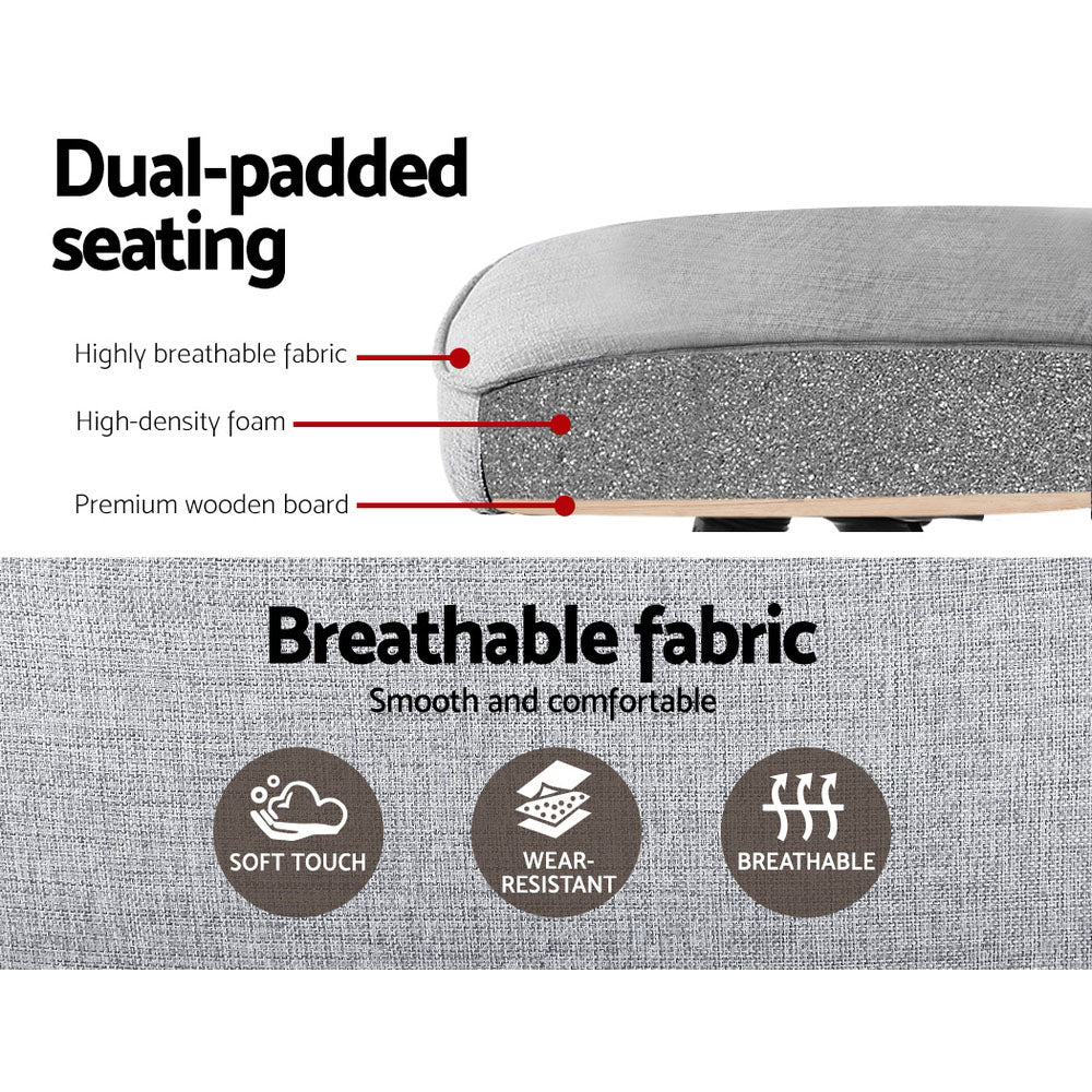 Artiss Fabric Office Chair Computer Chairs Grey - Cosy Abode