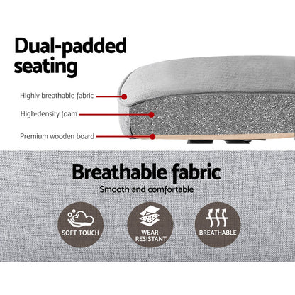 Artiss Fabric Office Chair Computer Chairs Grey - Cosy Abode