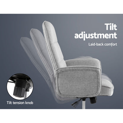 Artiss Fabric Office Chair Computer Chairs Grey - Cosy Abode