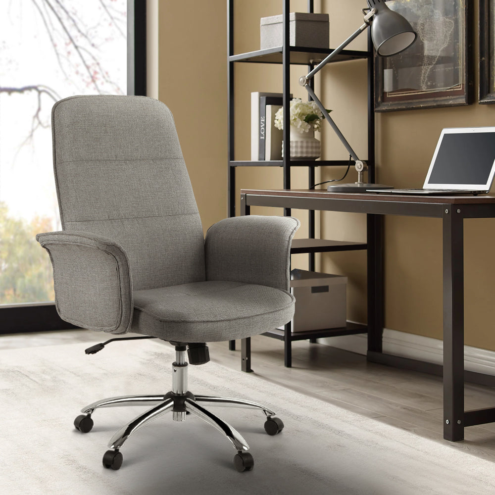 Artiss Fabric Office Chair Computer Chairs Grey - Cosy Abode