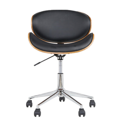 Artiss Wooden Office Chair Leather Seat Black - Cosy Abode