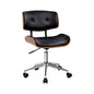 Artiss Wooden Office Chair Fabric Seat Black - Cosy Abode