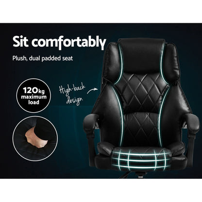 Artiss Executive Office Chair Leather Recliner Black - Cosy Abode