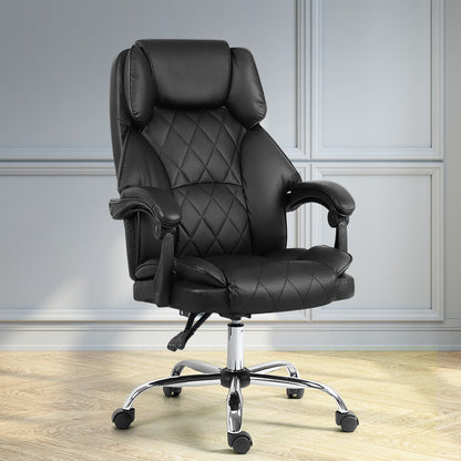 Artiss Executive Office Chair Leather Recliner Black - Cosy Abode