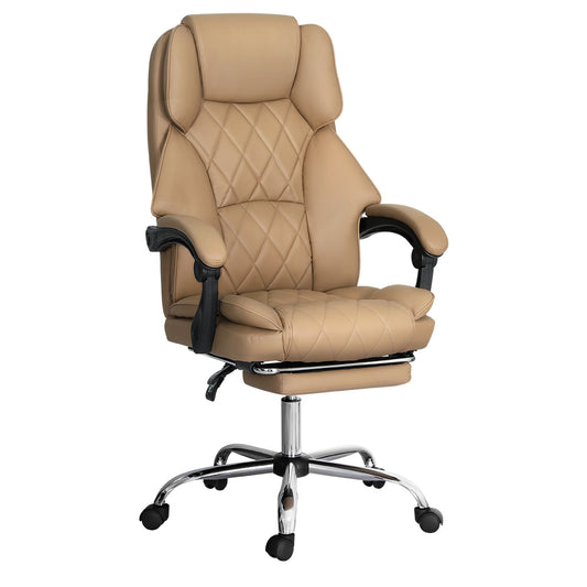 Artiss Executive Office Chair Leather Footrest Espresso - Cosy Abode