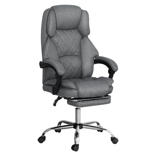 Artiss Executive Office Chair Fabric Footrest Grey - Cosy Abode