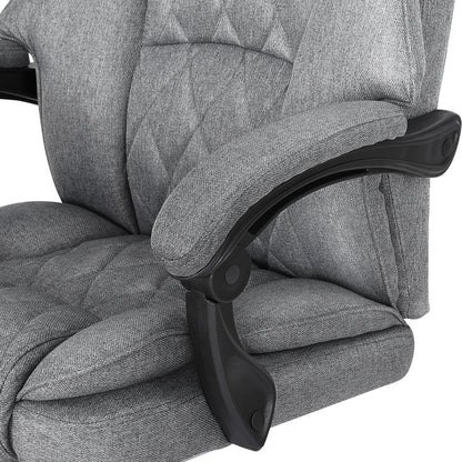 Artiss Executive Office Chair Fabric Footrest Grey - Cosy Abode