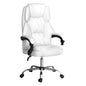 Artiss Executive Office Chair Leather Recliner White - Cosy Abode