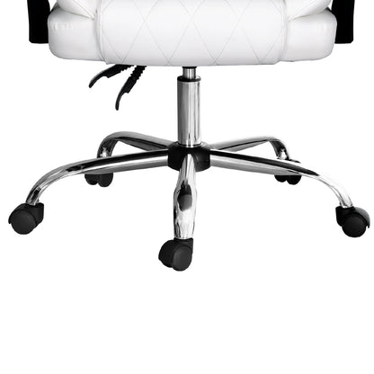 Artiss Executive Office Chair Leather Recliner White - Cosy Abode