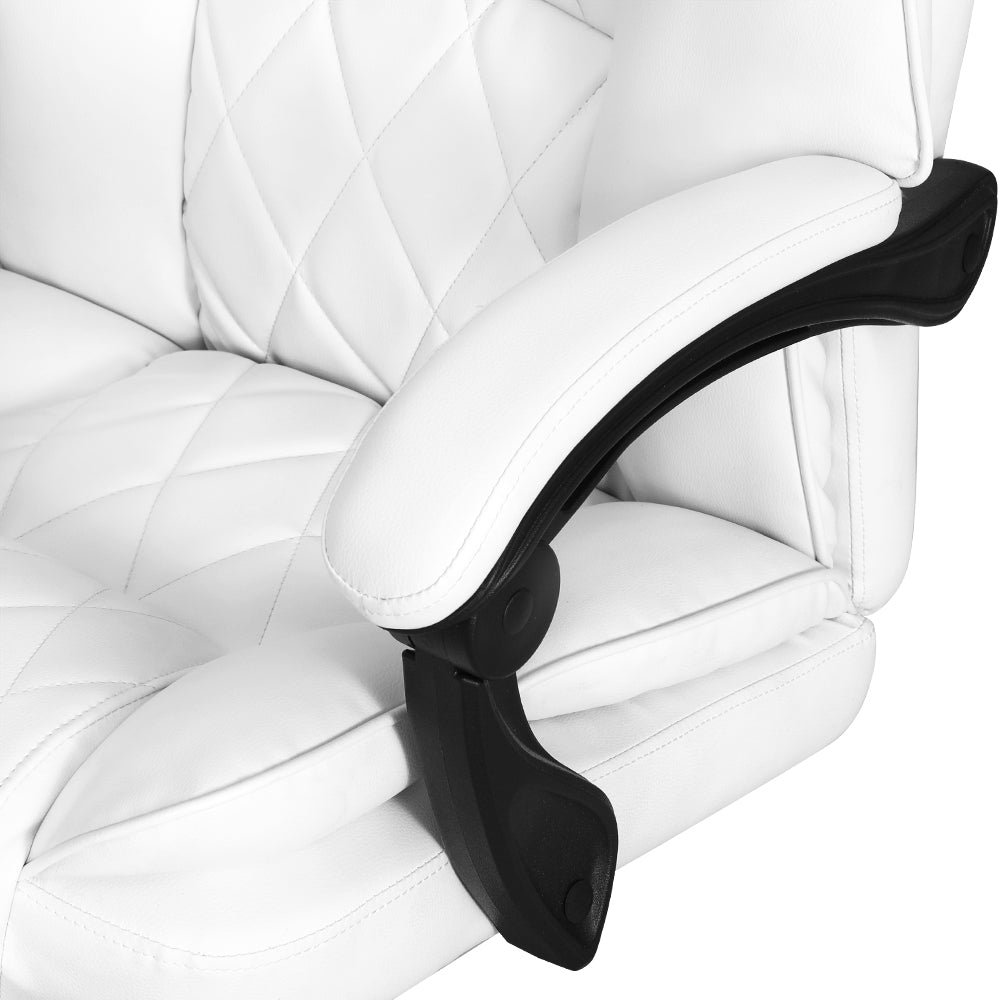 Artiss Executive Office Chair Leather Recliner White - Cosy Abode