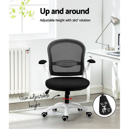 Artiss Mesh Office Chair Mid Back Black - Cosy Abode