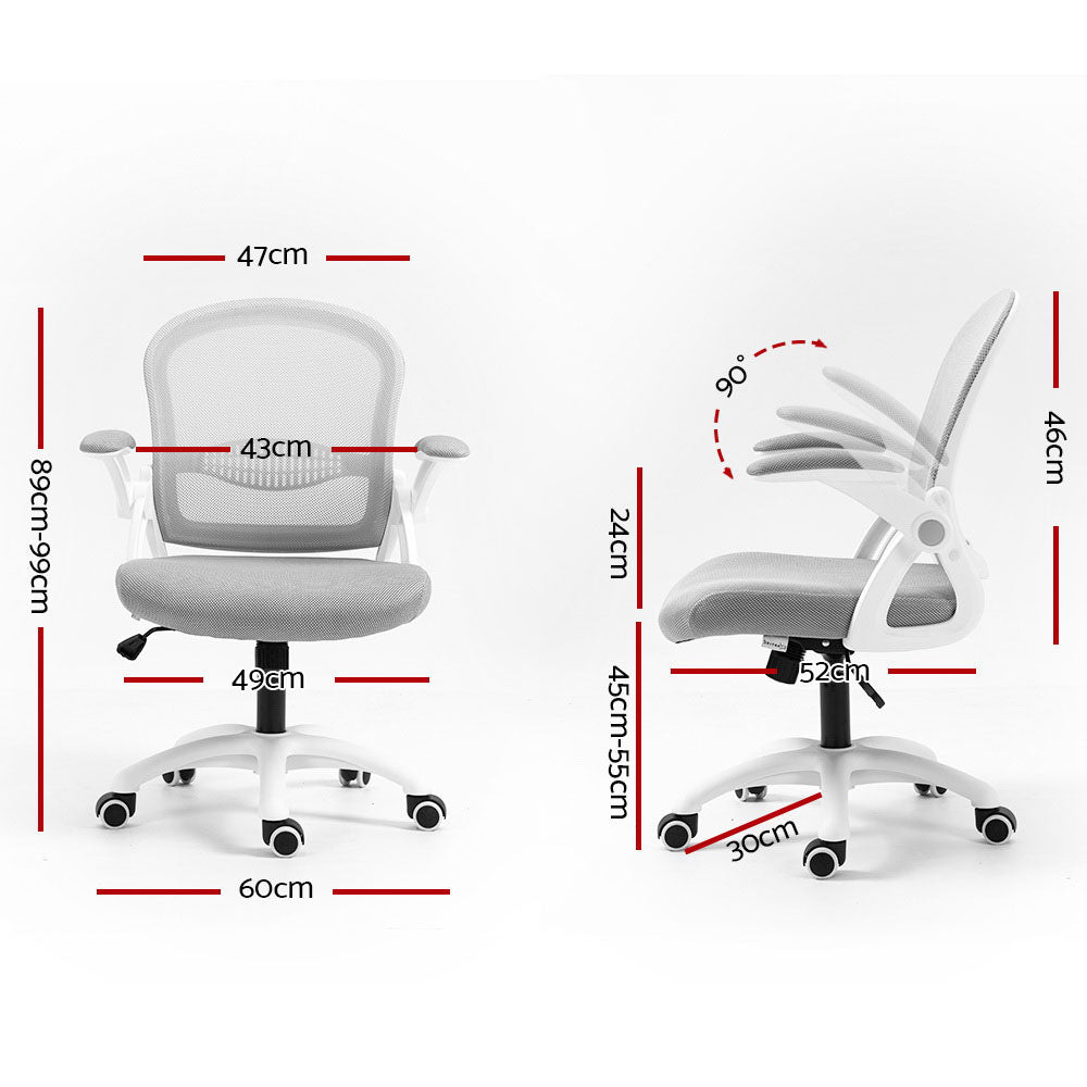 Artiss Mesh Office Chair Mid Back Grey - Cosy Abode