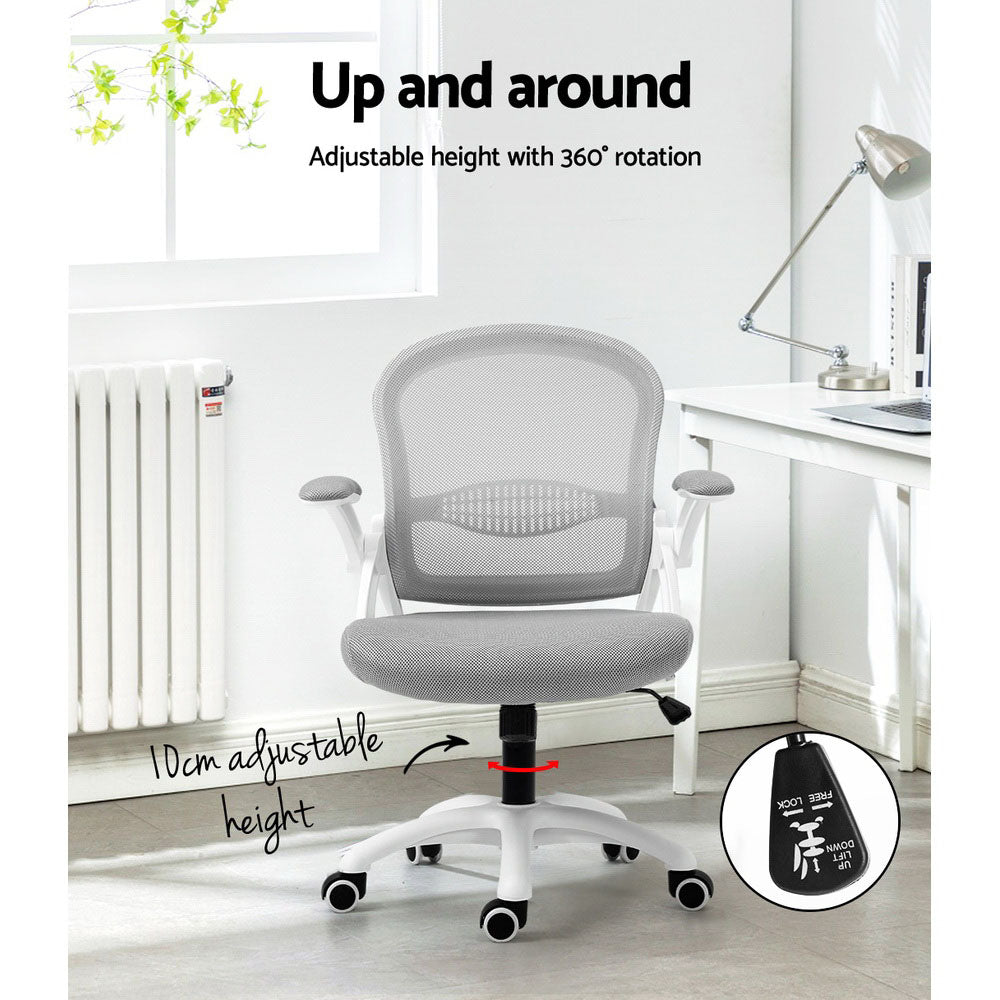 Artiss Mesh Office Chair Mid Back Grey - Cosy Abode