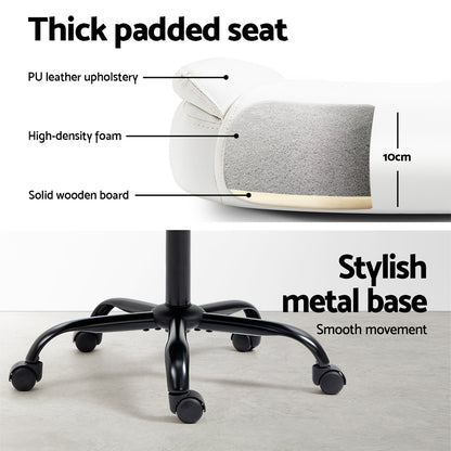 Artiss Executive Office Chair Mid Back White - Cosy Abode