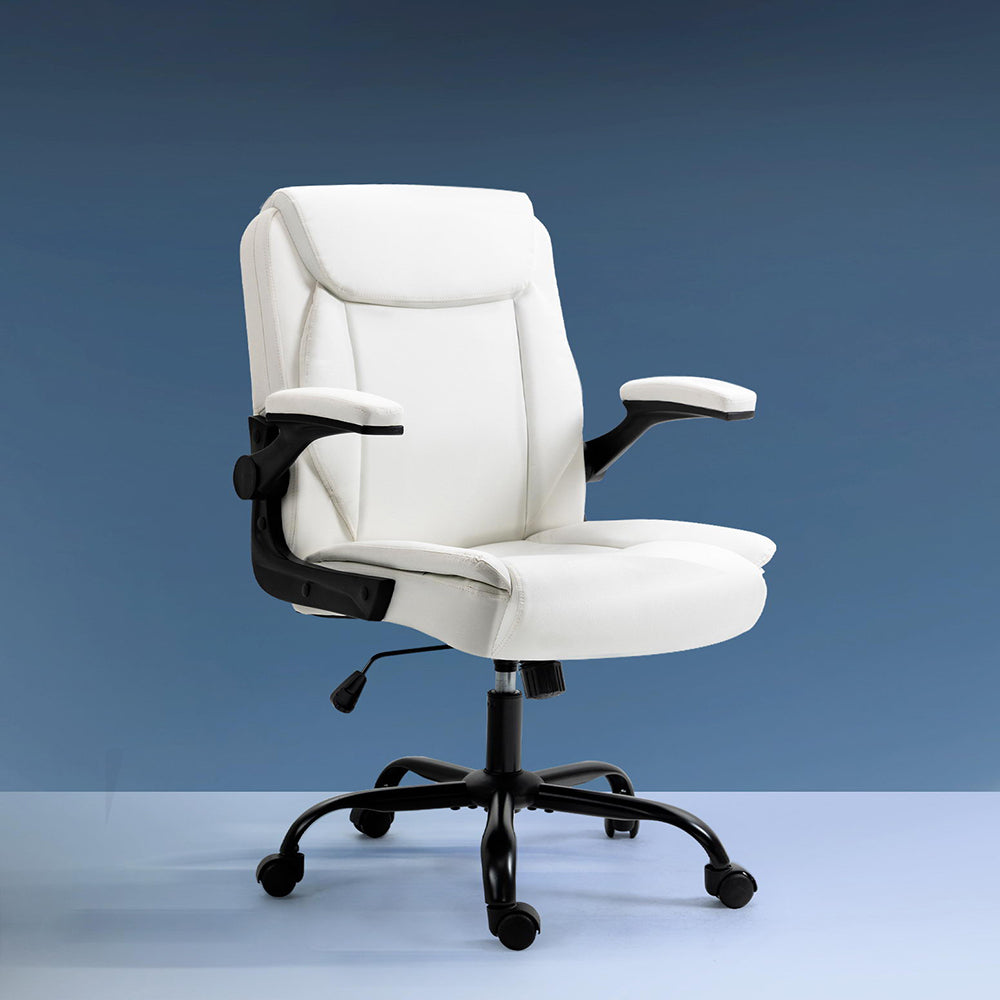 Artiss Executive Office Chair Mid Back White - Cosy Abode