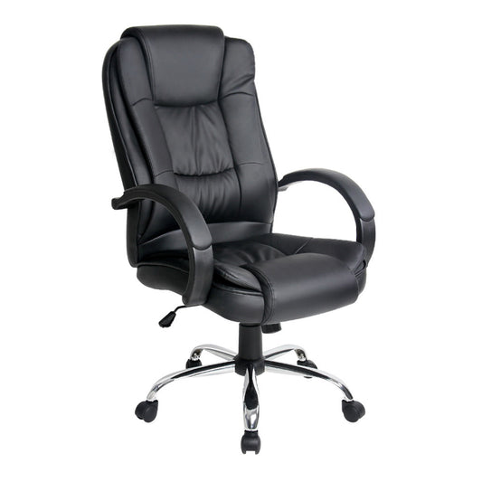Artiss Executive Office Chair Leather Tilt Black - Cosy Abode