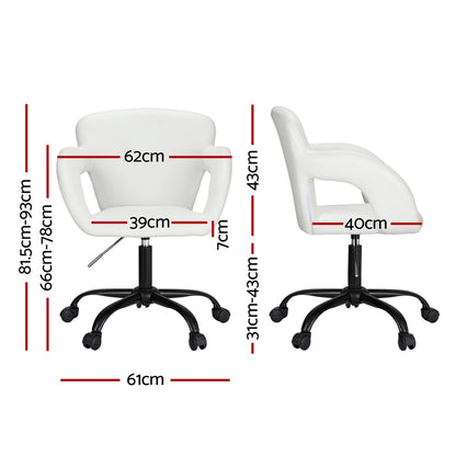 Artiss Office Chair Mid Back White - Cosy Abode