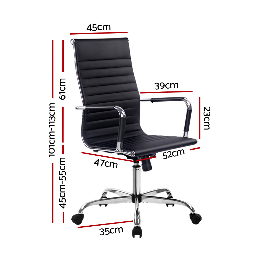 Artiss Office Chair Conference Chairs PU Leather High Back Black - Cosy Abode