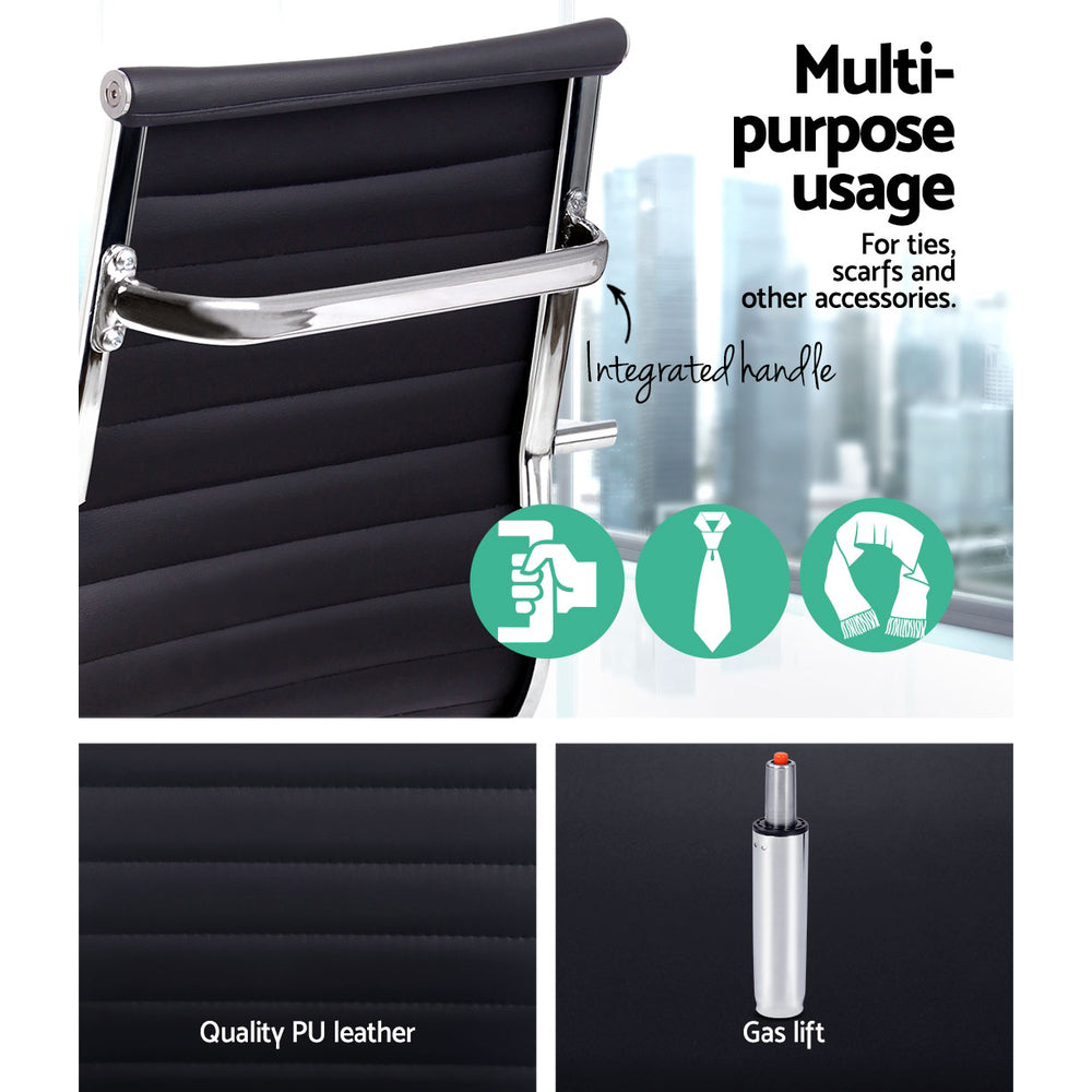 Artiss Office Chair Conference Chairs PU Leather High Back Black - Cosy Abode