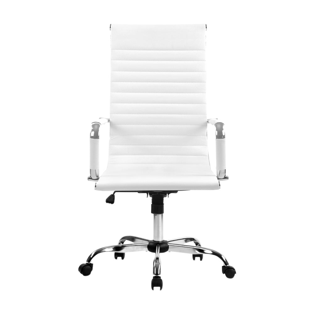 Artiss Office Chair Conference Chairs PU Leather High Back White - Cosy Abode