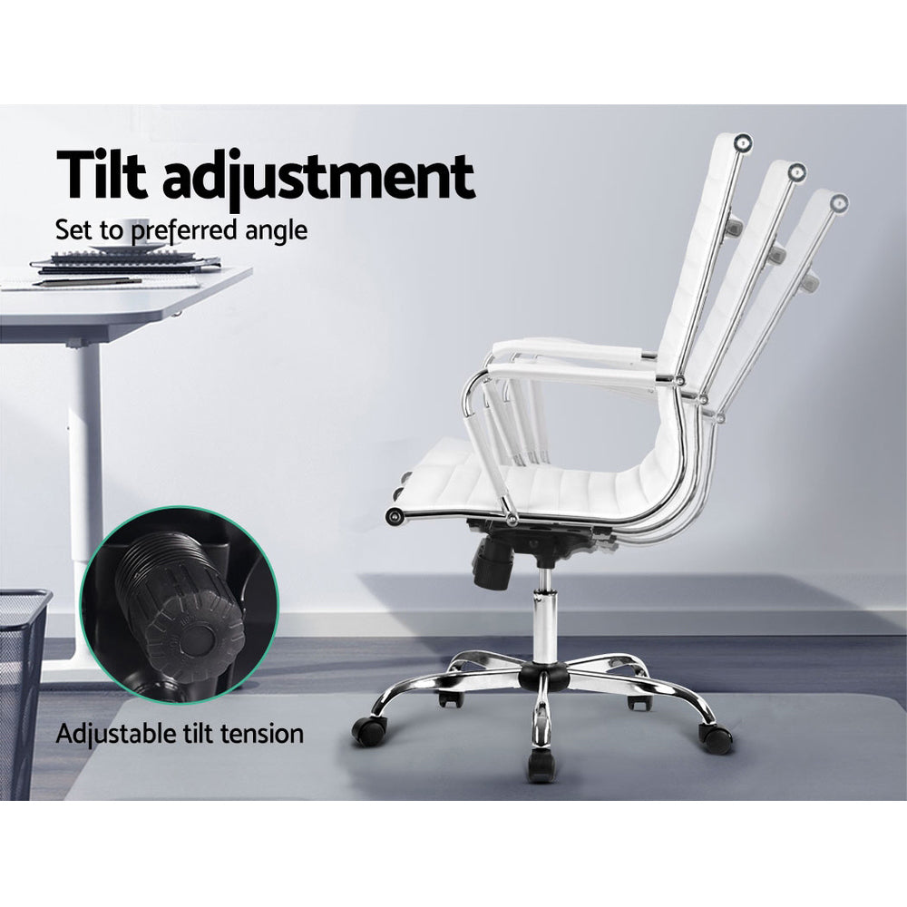 Artiss Office Chair Conference Chairs PU Leather High Back White - Cosy Abode