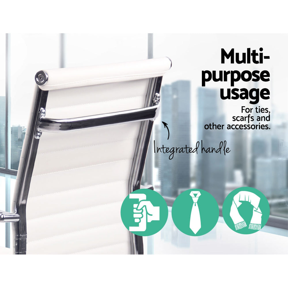 Artiss Office Chair Conference Chairs PU Leather High Back White - Cosy Abode