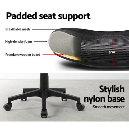 Artiss Mesh Office Chair Mid Back Black - Cosy Abode