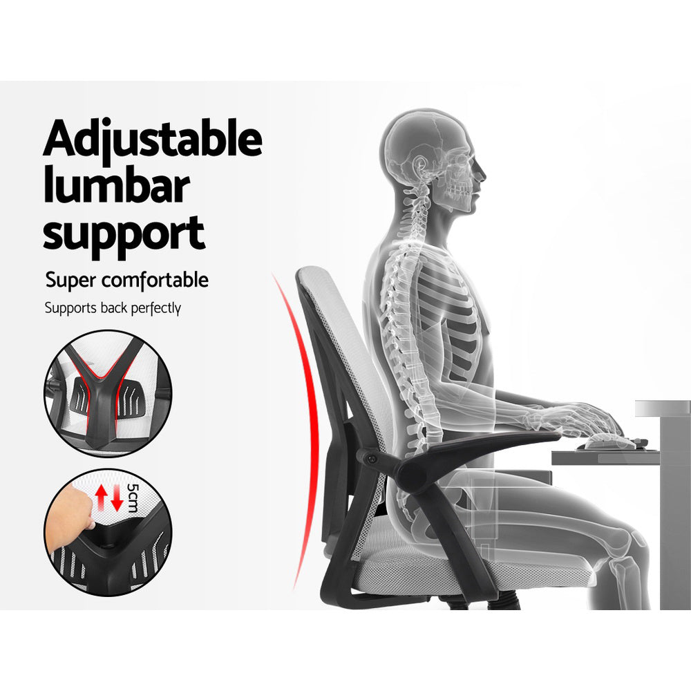 Artiss Mesh Office Chair Mid Back Grey - Cosy Abode
