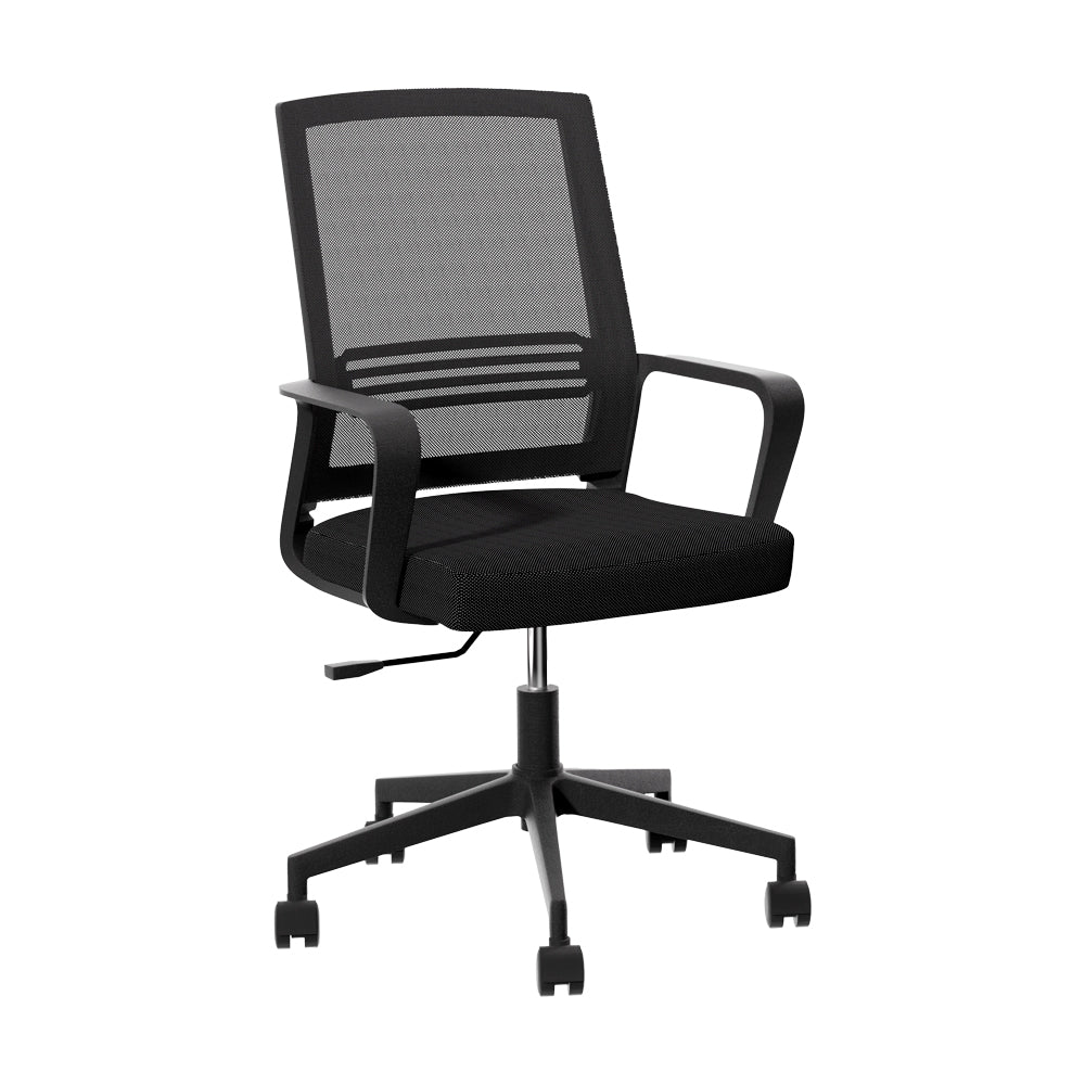 Artiss Mesh Office Chair Computer Gaming Desk Chairs Work Study Mid Back Black - Cosy Abode