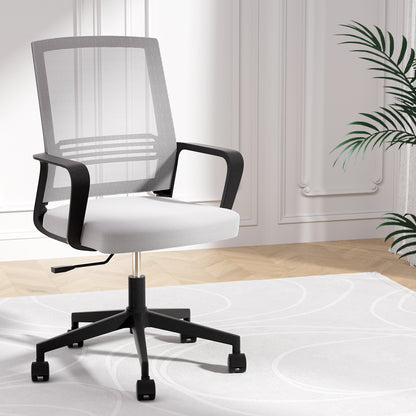 Artiss Mesh Office Chair Computer Gaming Desk Chairs Work Study Mid Back Grey - Cosy Abode
