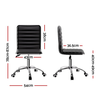 Artiss Office Chair Conference Chairs PU Leather Low Back Black - Cosy Abode