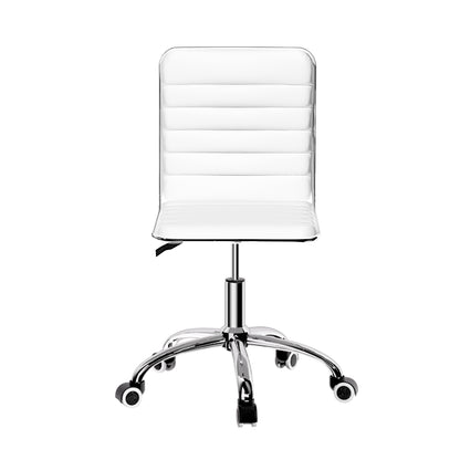 Artiss Office Chair Conference Chairs PU Leather Low Back White - Cosy Abode
