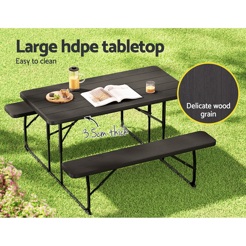 Gardeon 3 PCS Outdoor Furniture Dining Set Lounge Setting Patio HDPE Bench - Cosy Abode