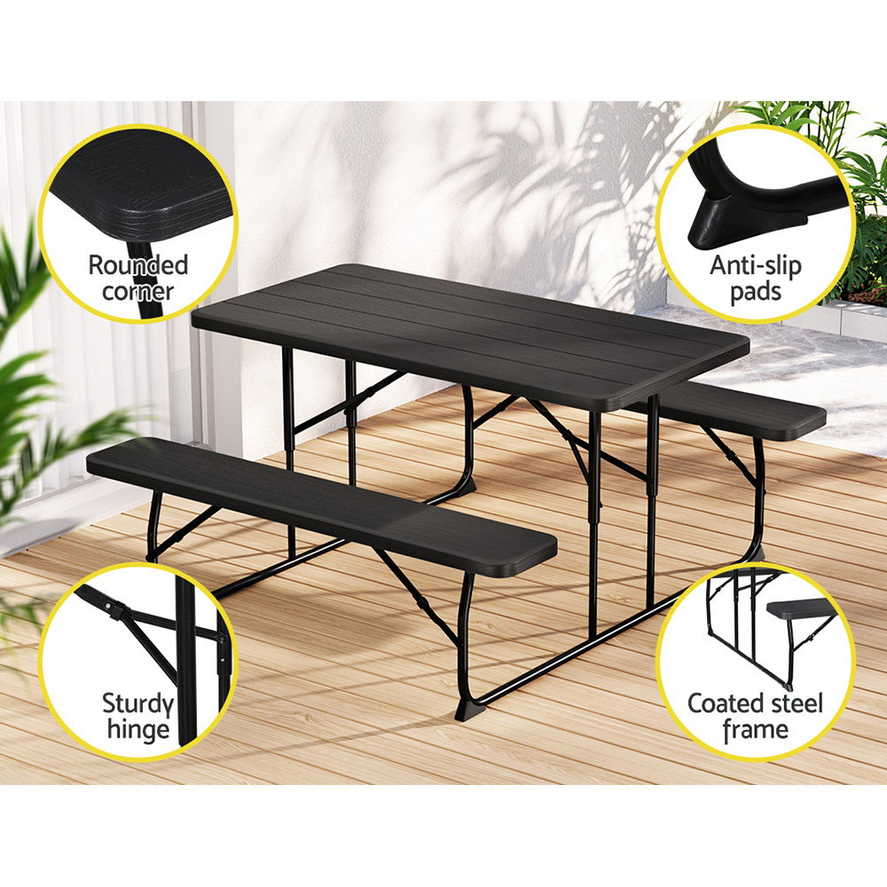 Gardeon 3 PCS Outdoor Furniture Dining Set Lounge Setting Patio HDPE Bench - Cosy Abode